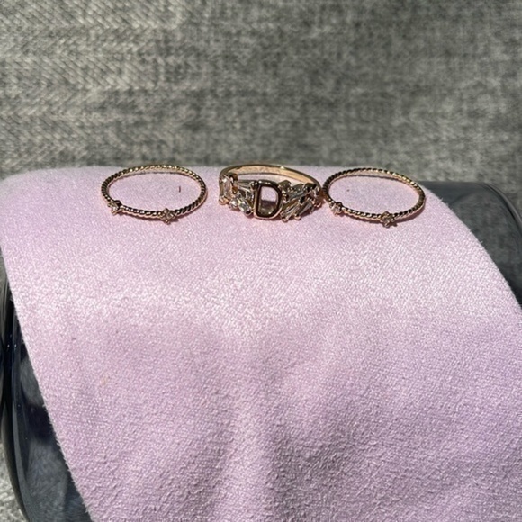 Anthropologie Jewelry - Anthropologie Stackable D Monogram Ring Set. NEW